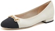 Order (W) Staccato Kulit Kasut Flats Hujung Bulat 'Beige Hitam' EE211AQ3