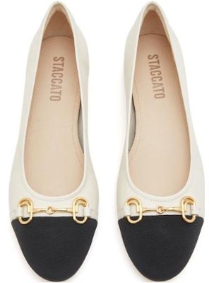 (Women) Staccato Leather Commuter Round Toe Flats 'Beige Black' EE211AQ3 Purchase (Women) Staccato Leather Commuter Round Toe Flats 'Beige Black' EE211AQ3