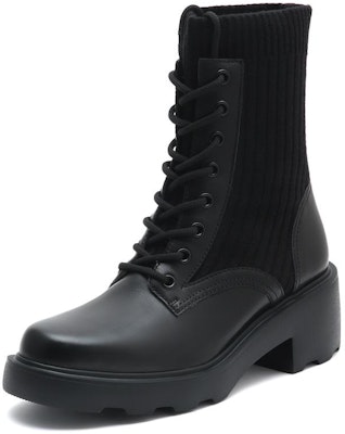 (Women) Staccato Leather Elastic Sock Mid-Calf Marten Boots 'Black Comfort Warmth' EEZ10DZ2 Lookbook (Women) Staccato Leather Elastic Sock Mid-Calf Marten Boots 'Black Comfort Warmth' EEZ10DZ2