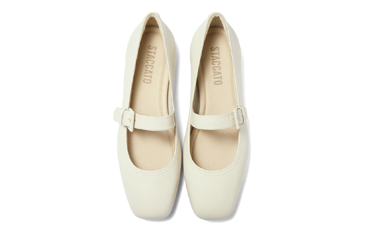 (W) Staccato Leather Fashion Versatile Casual Shoes 'White' 圖 4