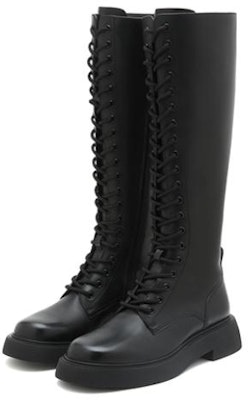 (Women) Staccato Leather High-Top Boots 'Trendy Cool Rider Platform' EFV07DG2 1