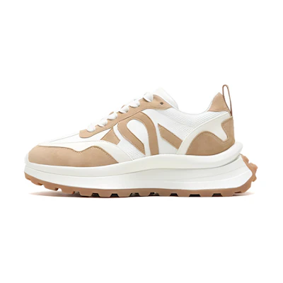 (W) Staccato Leather Low-Top Dad Shoe 'Color Block CMFT Thick Sole'
