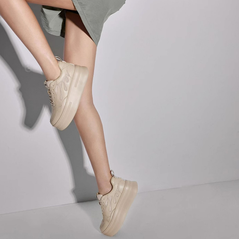 Details for (Women) Staccato Leather Low-Top Platform Sneakers 'Versatile Casual' C2307CM3