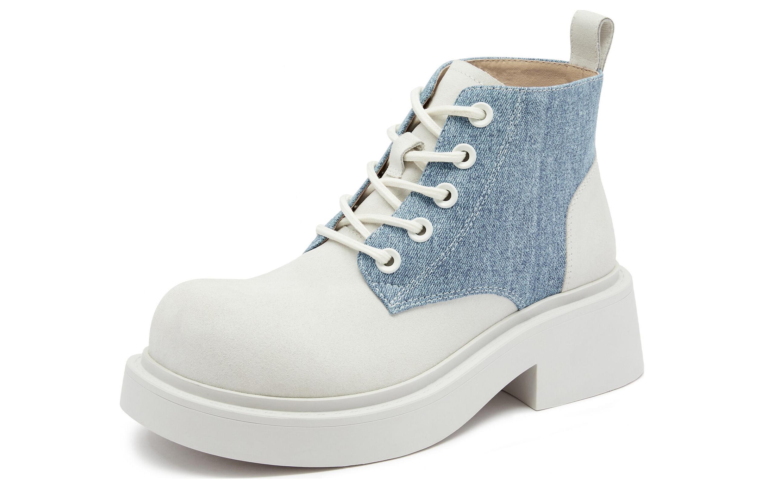 Cheap (Women) Staccato Leather Marten Boots 'Retro British Thick Sole' S2966DD3