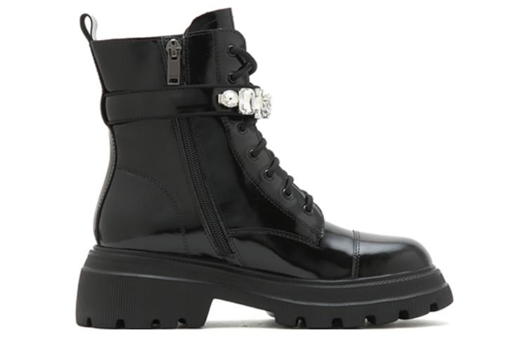 Order (W) Staccato Sepatu Boot Kulit Martin 'Fairy Cool Sol Tebal Hitam' X2729DD2