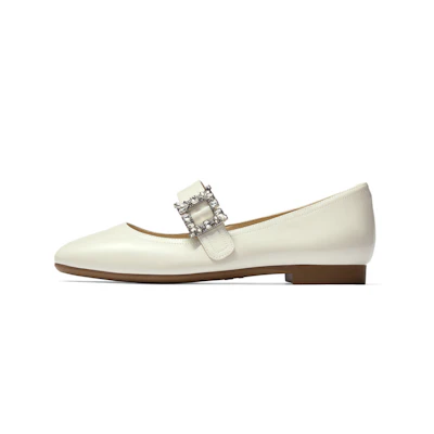 (W) Staccato Leather Mary Jane 'French Casual Flats'