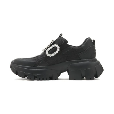 (W) Staccato Leather Platform Black 'Sweet Cool Dad'