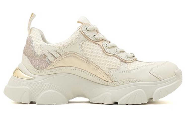 Order (W) スタッカート 厚底レザーダッドスニーカー (ゴールド) EDW03AM2