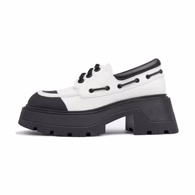 (W) Staccato Leather Platform Loafers 'Back to School Retro'