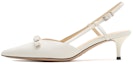 Buy (Women) Staccato Leather Pointed-Toe Kitten Heels with Bow 'White' A2080AH2