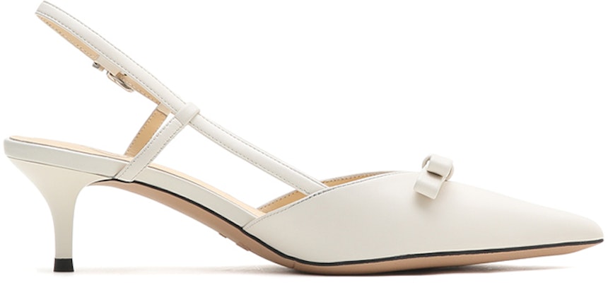 (Women) Staccato Leather Pointed-Toe Kitten Heels with Bow 'White' A2080AH2 Order (Women) Staccato Leather Pointed-Toe Kitten Heels with Bow 'White' A2080AH2