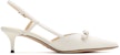 (Women) Staccato Leather Pointed-Toe Kitten Heels with Bow 'White' A2080AH2