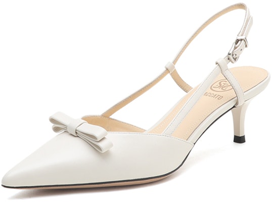 思加图/Staccato 牛皮革蝴蝶結尖頭細跟高跟鞋 4cm 女款 白色 Lookbook 思加图/Staccato 牛皮革蝴蝶結尖頭細跟高跟鞋 4cm 女款 白色
