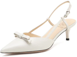 Lookbook (W) Escarpins Staccato en cuir à bout pointu avec nœud ''Blanc''. A2080AH2