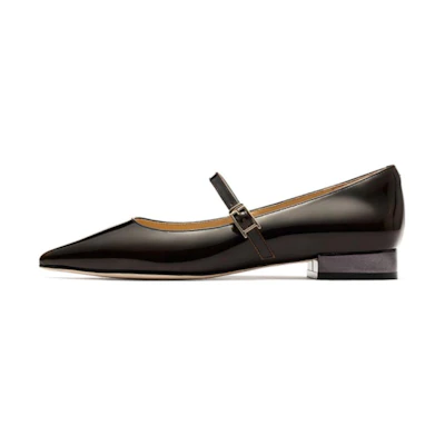(W) Staccato Leather Pointed Toe Buckle 'Casual Black and Brown'