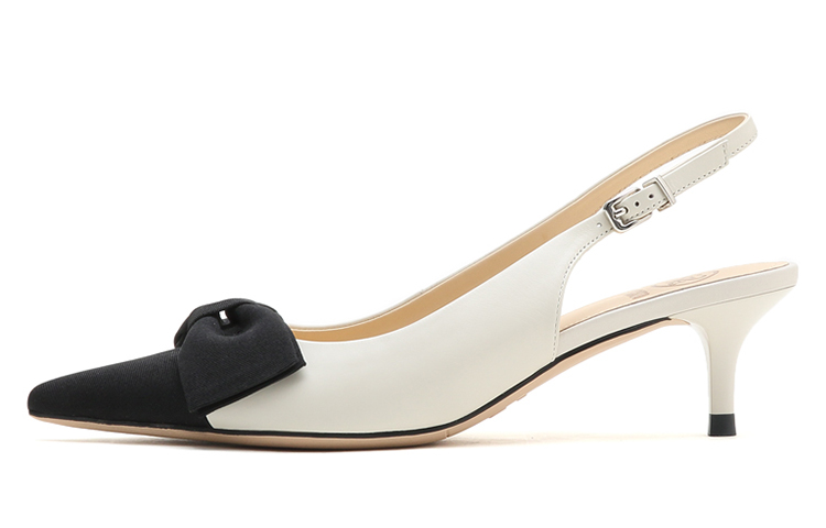 (W) Staccato Leather Pointed Toe High Heels 'French Chic Bow White'