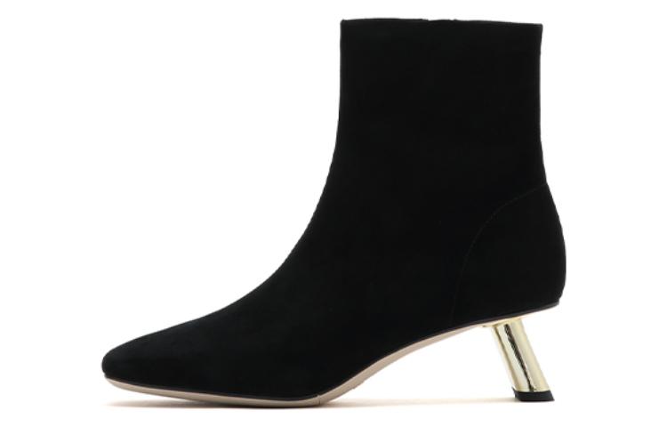 (W) Staccato Leather Retro Square Toe Ankle Boot 'Commuter'