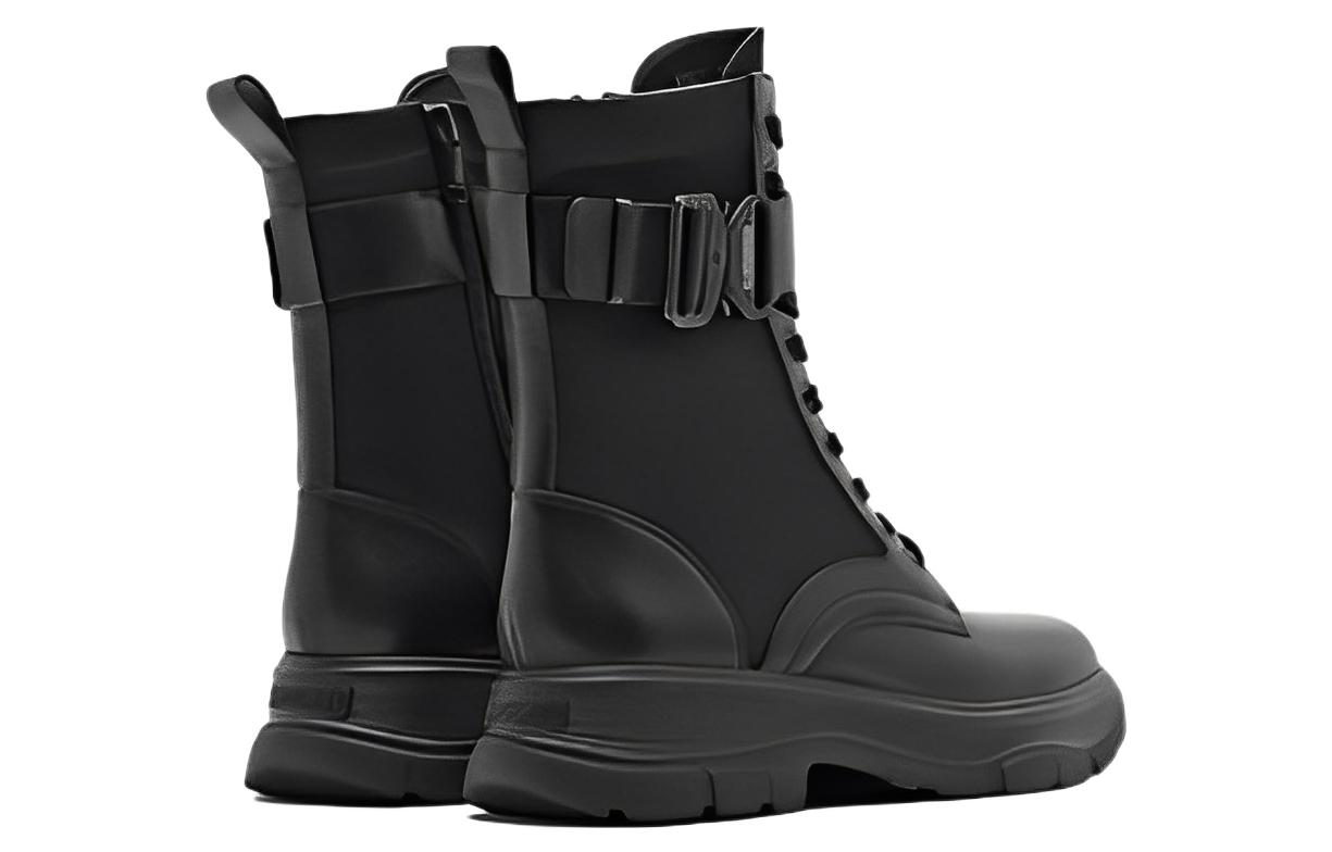 (W) Staccato Leather Round Toe Chunky Gear Mid-Calf Martin Boots 'Sweet Cool Black' 圖 3