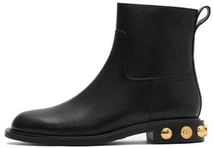 (W) Botas de Tobillo de Cuero con Tacón Grueso y Punta Redonda 'Terciopelo Negro' EFD03DD2 Buy (W) Botas de Tobillo de Cuero con Tacón Grueso y Punta Redonda 'Terciopelo Negro' EFD03DD2