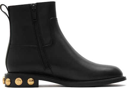 (W) Botas de Tobillo de Cuero con Tacón Grueso y Punta Redonda 'Terciopelo Negro' EFD03DD2 Order (W) Botas de Tobillo de Cuero con Tacón Grueso y Punta Redonda 'Terciopelo Negro' EFD03DD2