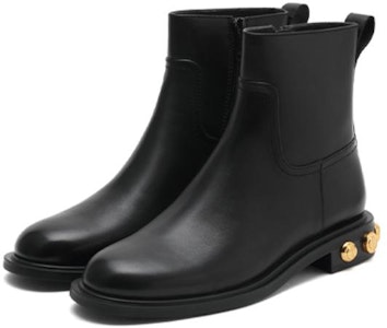 (W) Botas de Tobillo de Cuero con Tacón Grueso y Punta Redonda 'Terciopelo Negro' EFD03DD2 Shop (W) Botas de Tobillo de Cuero con Tacón Grueso y Punta Redonda 'Terciopelo Negro' EFD03DD2