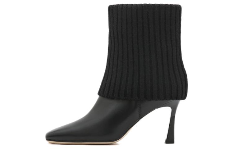 (W) Staccato Leather Short Boots 'Fashion CMFT Knit'