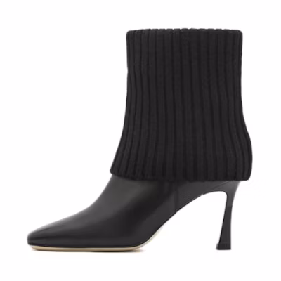 (W) Staccato Leather Short Boots 'Fashion CMFT Knit'