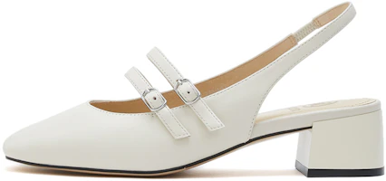 (Women) Staccato Leather Square-Toe Chunky Mary Jane Heels '5cm Black' S8757AH3 (Women) Staccato Leather Square-Toe Chunky Mary Jane Heels '5cm Black' S8757AH3