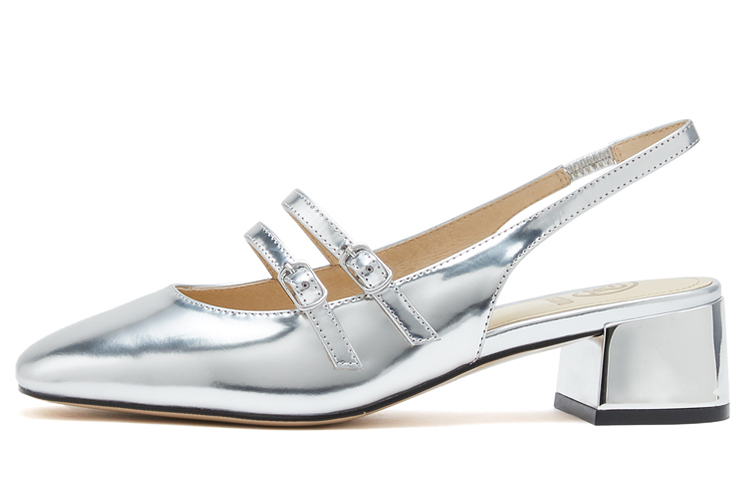 Purchase (Women) Staccato Leather Square-Toe Chunky Mary Jane Heels '5cm Black' S8757AH3