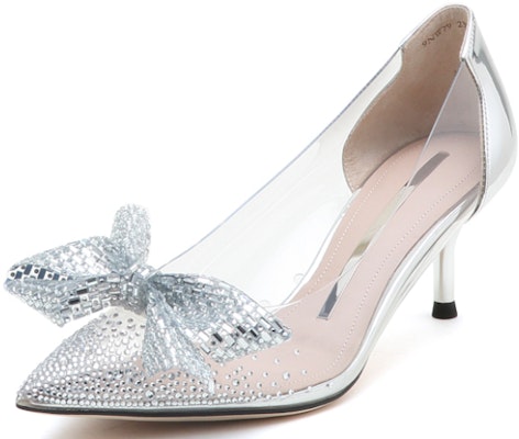 (Women) Staccato Leather Stiletto High Heels 6cm 'Silver White' 'Elegant Bow Pointed-Toe' 9NW79AQ2 Lookbook (Women) Staccato Leather Stiletto High Heels 6cm 'Silver White' 'Elegant Bow Pointed-Toe' 9NW79AQ2
