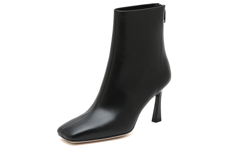 Cheap (W) スタッカートレザー ジップアンクルブーツ (クリーム) 9VP19DD2