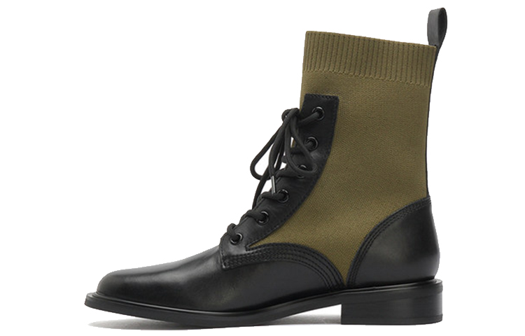 (Women) Staccato Martin Boots 'British Style Green Elastic' SZPEAJ04DN1DZ0