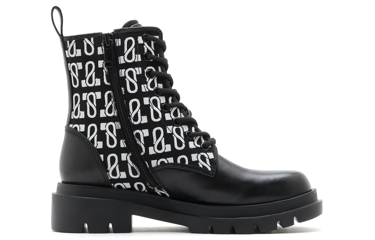 Order Staccato 思加圖 英倫風 繫帶滿印馬丁靴 女款 黑色