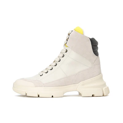 (W) Staccato Martin Boots 'Lace-Up Chunky Beige Zipper'