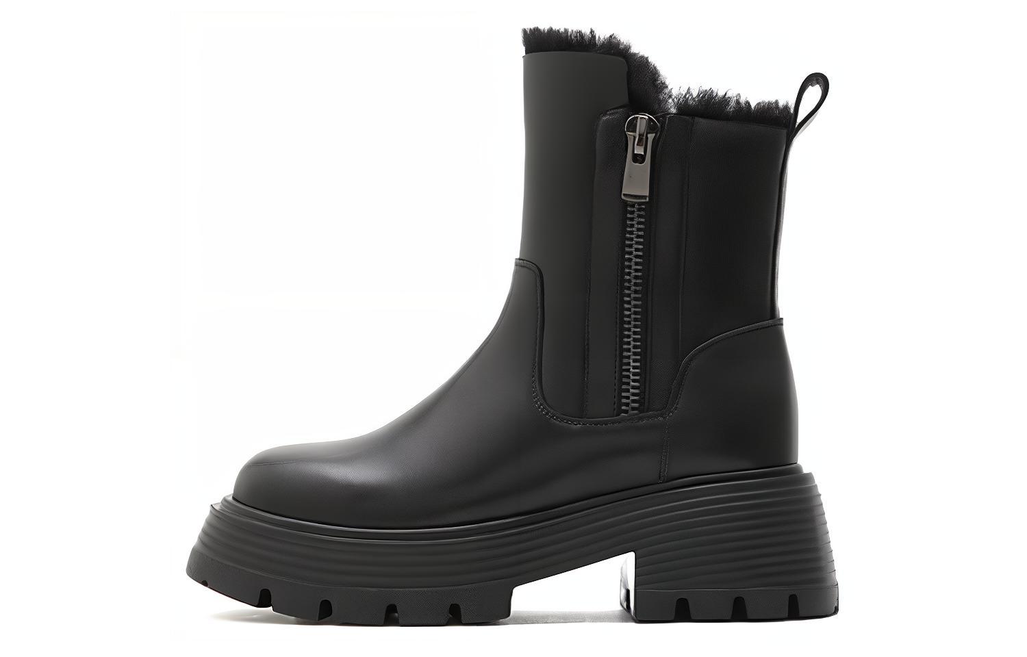 (Women) Staccato Mid-Calf Snow Boots 'Warm Black Biker Cool' M2118DD2