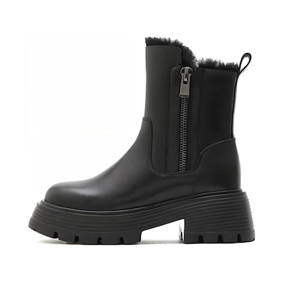 (W) Staccato Mid-Calf Snow Boots 'Warm Black Biker Cool'