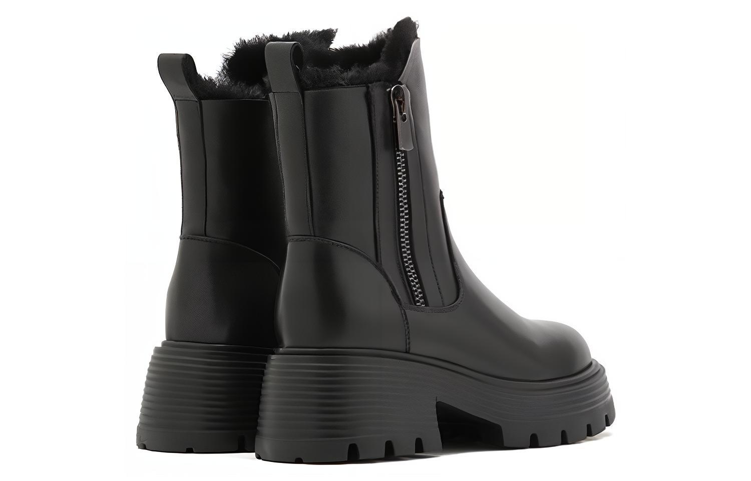 Shop (W) Staccato Sepatu Bot Salju Mid-Calf 'Biker Keren Hitam Hangat' M2118DD2