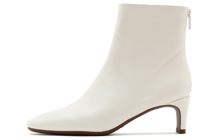 (W) Staccato Mid-Heel Zipper Ankle Boots 'Beige'
