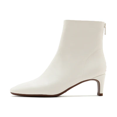 (W) Staccato Mid-Heel Zipper Ankle Boots 'Beige'