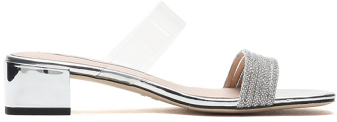 (W) スタッカート ワンストラップチャンキーサンダル 白銀 SZPEBO03DB1BT1 Order (W) スタッカート ワンストラップチャンキーサンダル 白銀 SZPEBO03DB1BT1