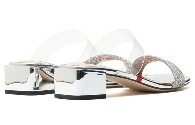 Purchase (W) 斯塔卡托 一字带粗跟中跟凉鞋 '白银' SZPEBO03DB1BT1