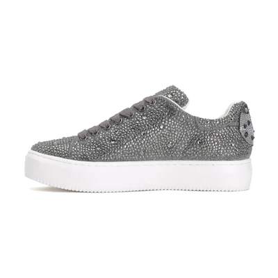 (W) Staccato Platform Lace-up 'Silver Grey Velvet'