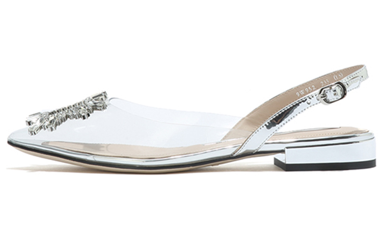 (Women) Staccato Pointed Toe Chunky Heel Flat 'White' SZP9W952DA1AH1