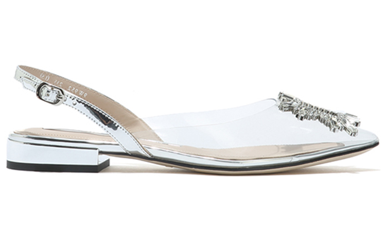 Order (W) スタッカート ポインテッドトゥ 太ヒール フラット (ホワイト) SZP9W952DA1AH1