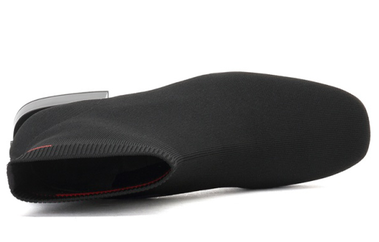 (W) Staccato Pointed Toe Chunky Heel Sock Boots 'Black Elastic' 圖 4