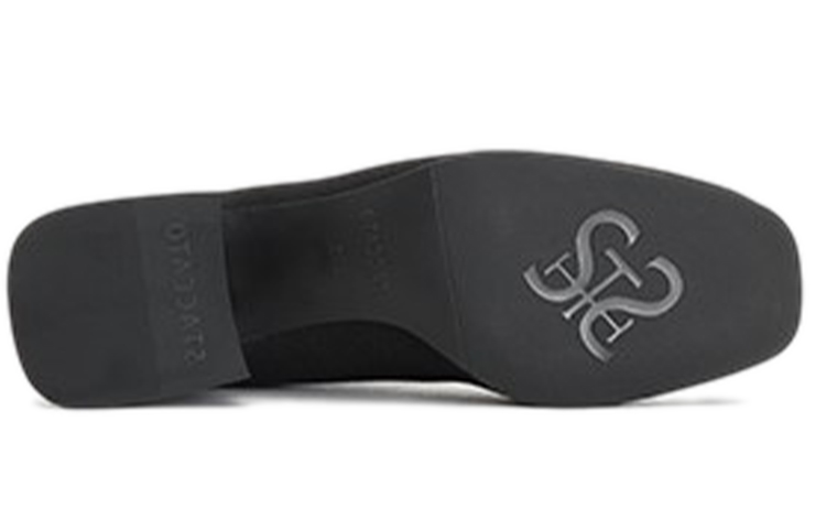 (W) Staccato Pointed Toe Chunky Heel Sock Boots 'Black Elastic' 圖 5