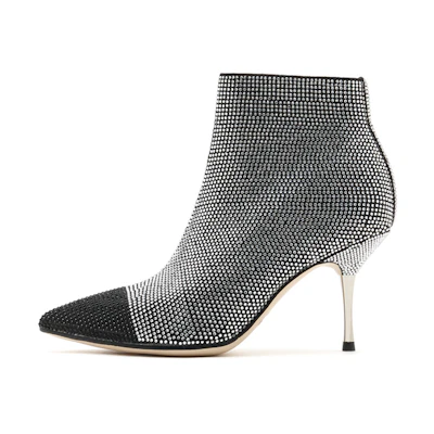 (W) Staccato Pointed Toe High Heel Boots 'Fairy Dust Black'
