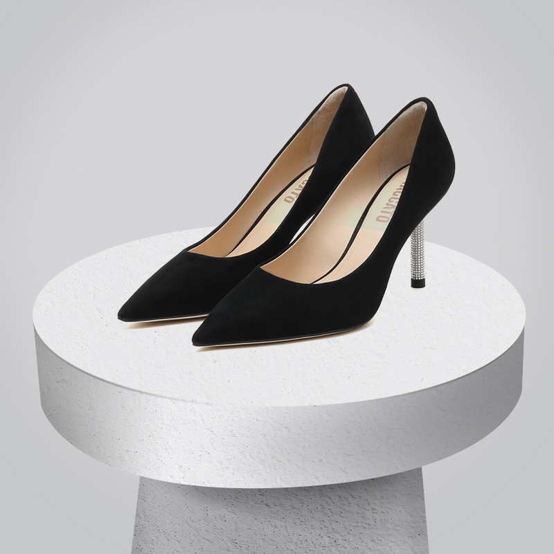 Details for (W) Staccato Zapatos de Tacón Alto de Cuero Negro 'Moda Elegante' ED705CQ2A