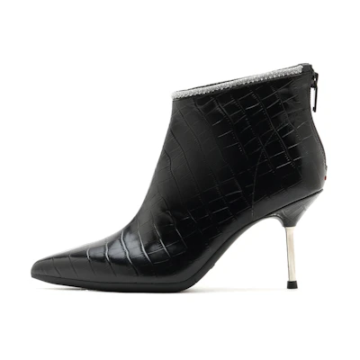 (W) Staccato Pointed Toe High Heels 'Trendy Casual Ankle Boot Black'