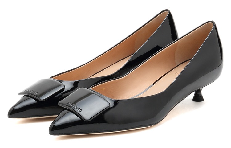 (W) Staccato Pointed Toe Kitten Heel 'Black Wedding' 圖 3